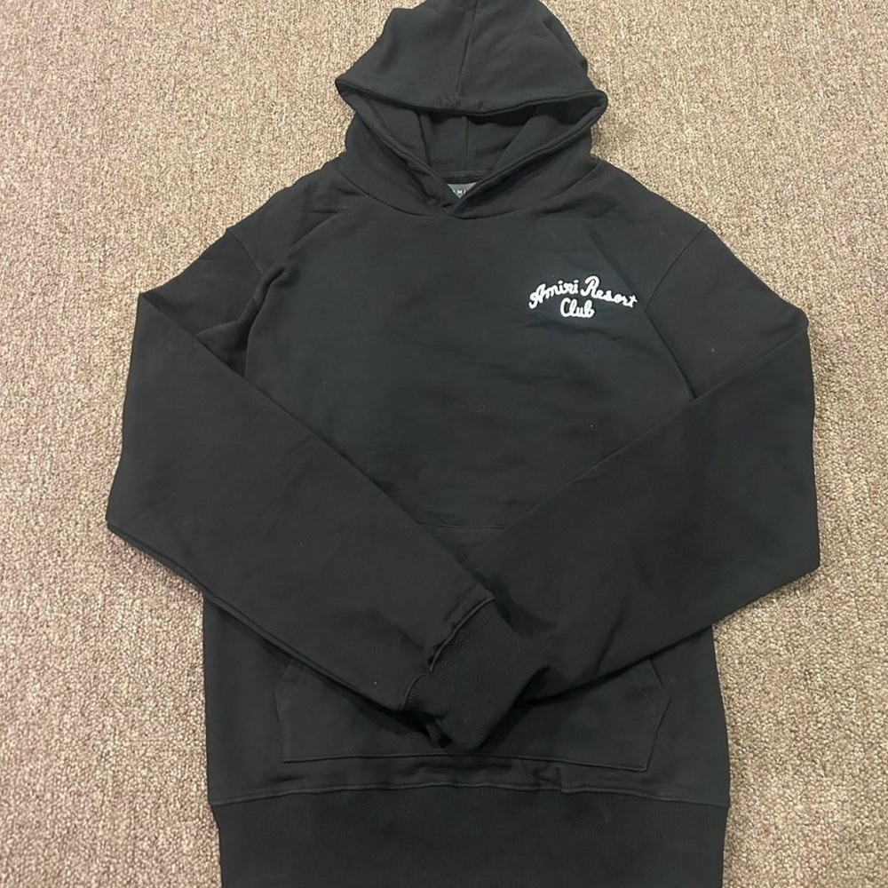 AMIRI Black 'Roses Club' Hooded Pullover